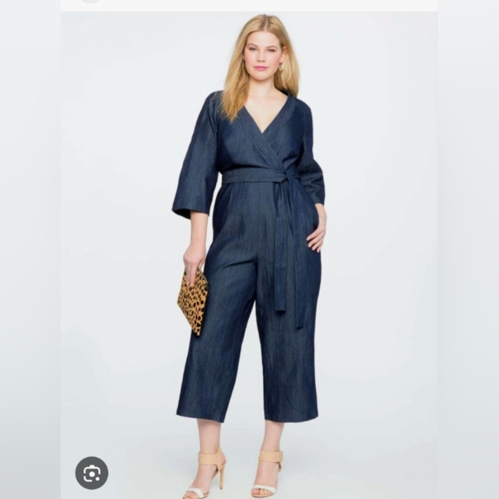 Eloquii Dark Blue Denim Romper